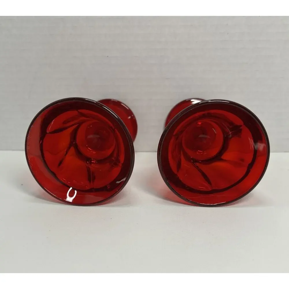 Vtg Fostoria Glass Jamestown Ruby Red Wine 4.5